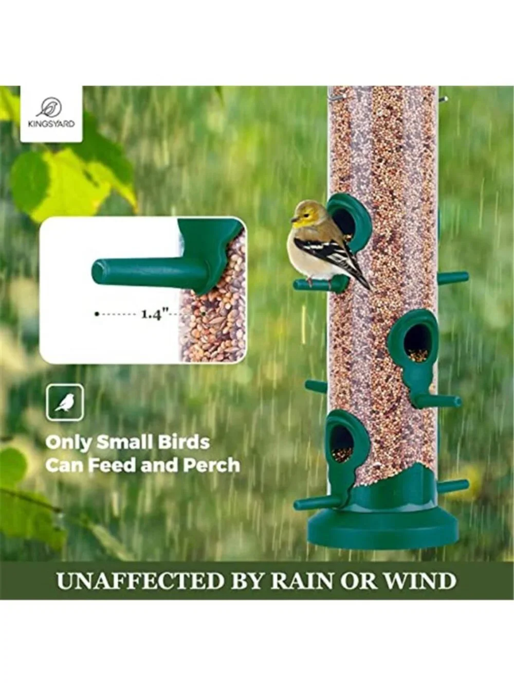 New 2 Pack Tube Bird Feeders for Outdoors Hanging, Premium Hard Plastic